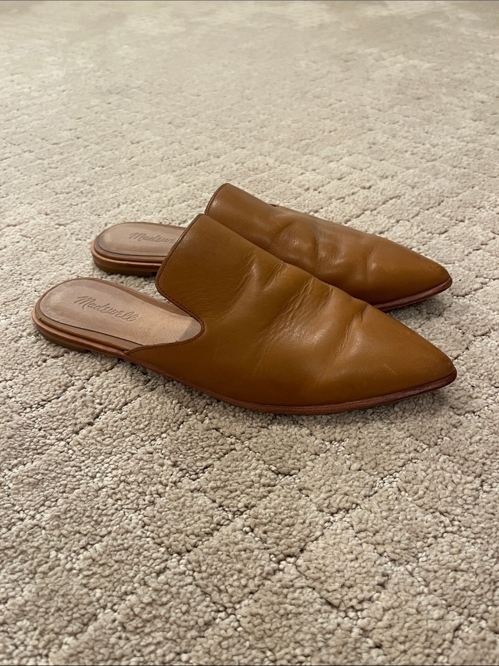Madewell Pointed-Toe Leather Slide Mules